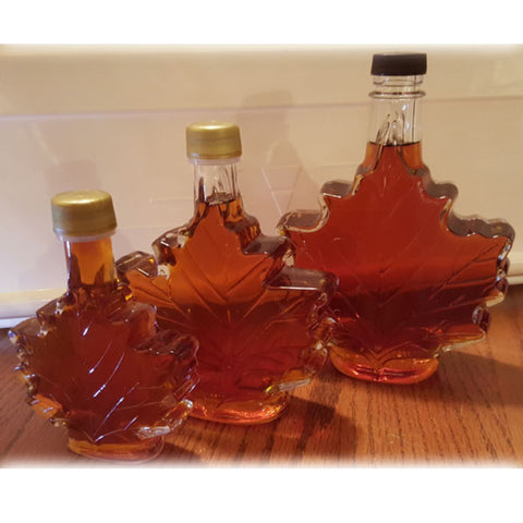 Maple Syrup in Leaf-Shaped Bottles
